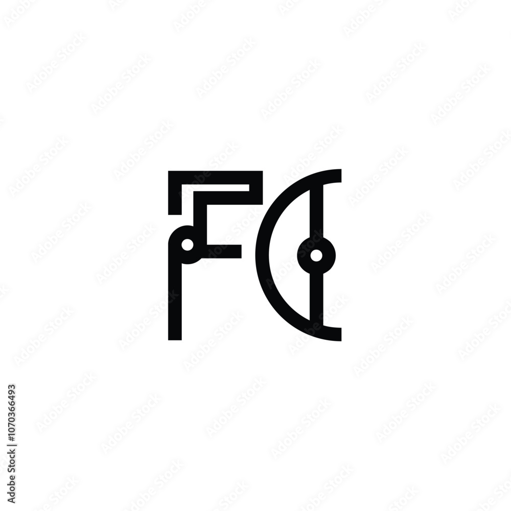 FC monogram logo design letter text name symbol monochrome logotype alphabet character simple logo