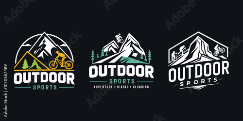 Mountain biking outdoor sports logo design