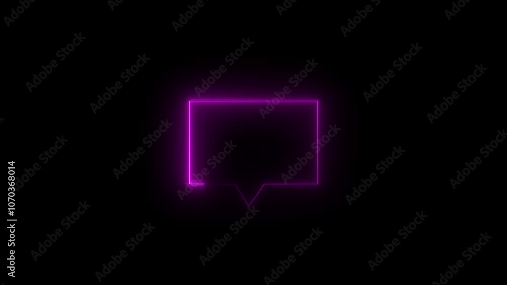 Neon glowing Message box icon. SMS icon . Chatting message icon. Neon line message icon animation on black background Neon glowing Message box icon. SMS icon . Chatting message icon. Neon line message icon animation on black background