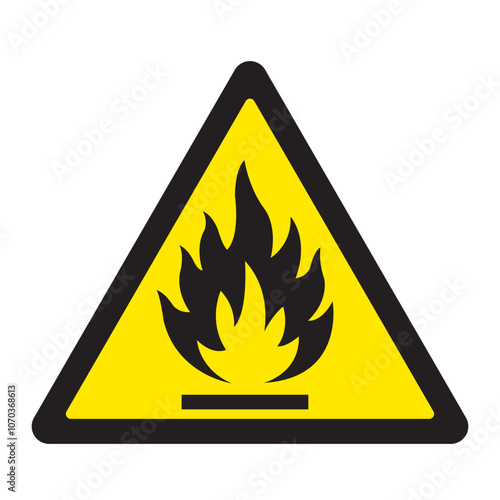 Warning Flammable Substance Sign