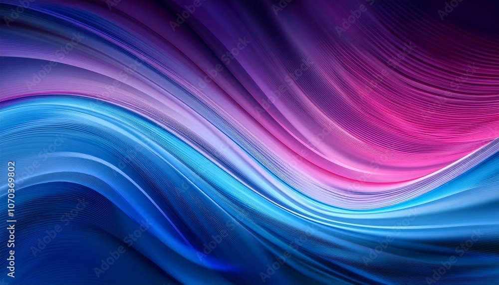 Fototapeta premium 青とピンクのグラデーションが交差する幻想的なウェーブテクスチャ 