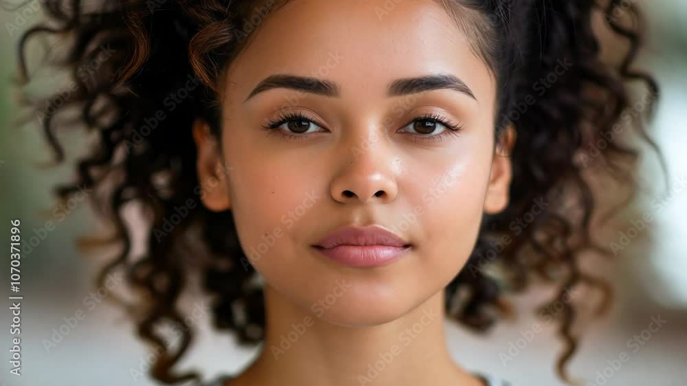 Beautiful Young Woman With Curly Hair Beautiful Young Woman With Curly Hair