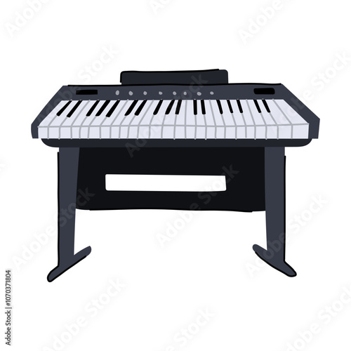 recital piano cartoon. composition technique, harmony rhythm, tempo notes recital piano sign. isolated symbol vector illustration