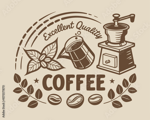 Coffee design over beige background, vector illustration.