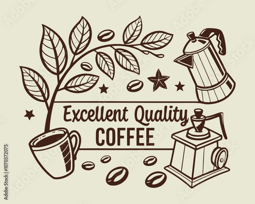 Coffee design over beige background, vector illustration EPS10.