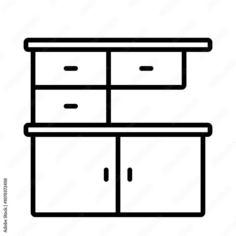 Outline icon for web. Kitchen counter icon Outline icon for web. Kitchen counter icon