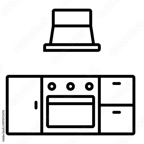 Outline icon for web. Kitchen counter icon