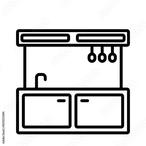 Outline icon for web. Kitchen counter icon