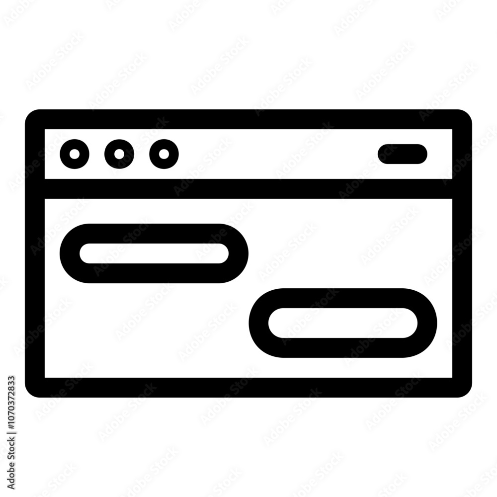 Outline icon for web. Desktop window icon Outline icon for web. Desktop window icon