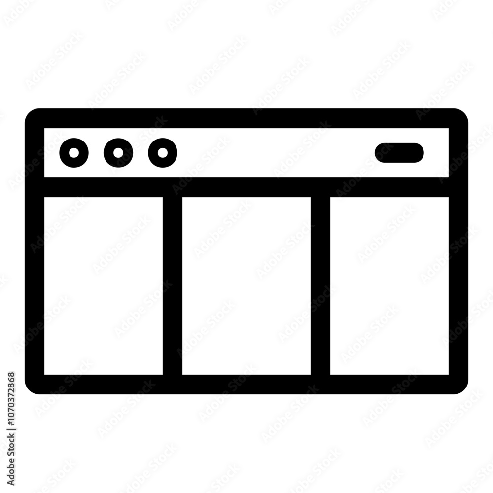 Outline icon for web. Desktop window icon Outline icon for web. Desktop window icon