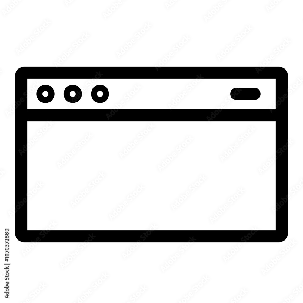 Outline icon for web. Desktop window icon Outline icon for web. Desktop window icon