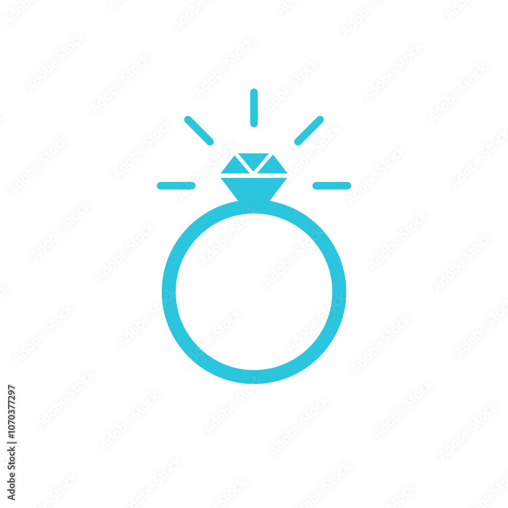 Diamond ring icon. Isolated on white background. From blue icon set Diamond ring icon. Isolated on white background. From blue icon set