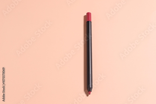 Bild auf Leinwand Lip make up cosmetic, lipstick and pencil, minimalistic style, beauty concept