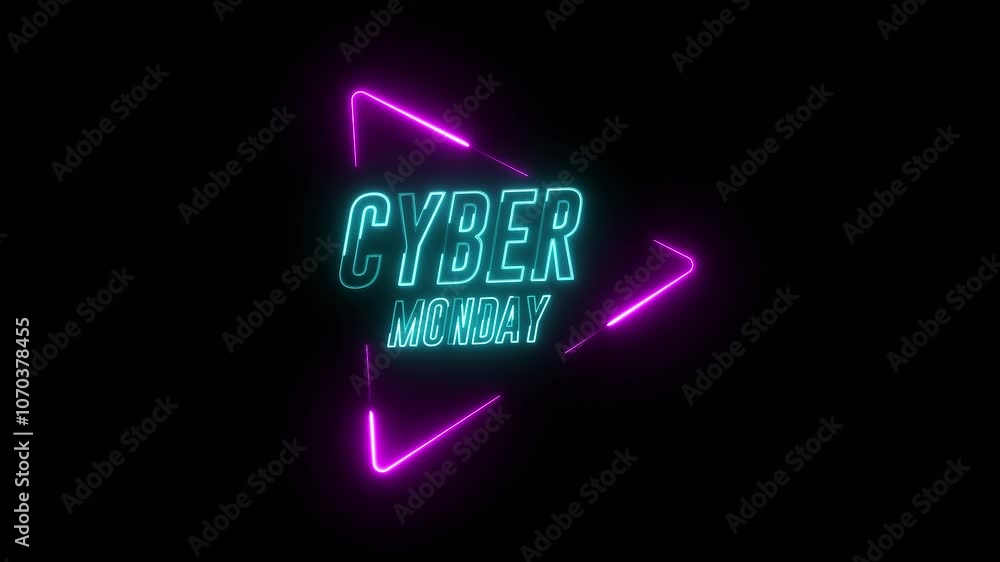 Cyber monday neon sign banner background 4k Video. with discount 50% ,cyber month and hot sale text Animated. Cyber monday neon sign banner background 4k Video. with discount 50% ,cyber month and hot sale text Animated.
