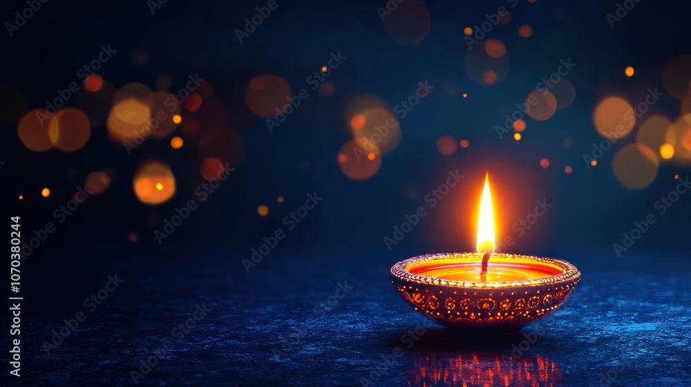 A lone traditional candle flame illustrated against a dark blue background symbolizing the warmth of Lohri with clean lines and a simple color palette A lone traditional candle flame illustrated against a dark blue background symbolizing the warmth of Lohri with clean lines and a simple color palette