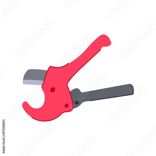 manual pipe cutter cartoon. blade steel, pvc adjustable, ratchet precision manual pipe cutter sign. isolated symbol vector illustration