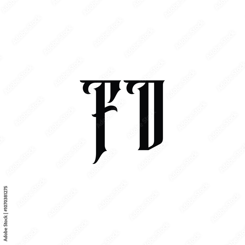 FD monogram logo design letter text name symbol monochrome logotype alphabet character simple logo FD monogram logo design letter text name symbol monochrome logotype alphabet character simple logo