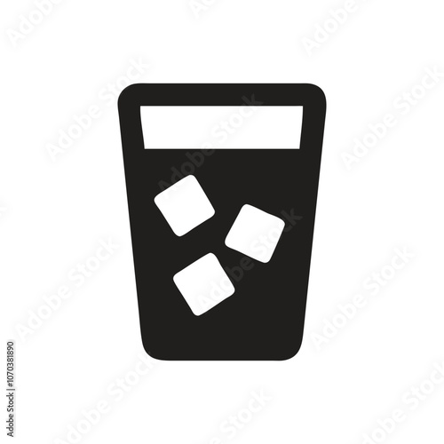 Ice cubes in a glass icon
