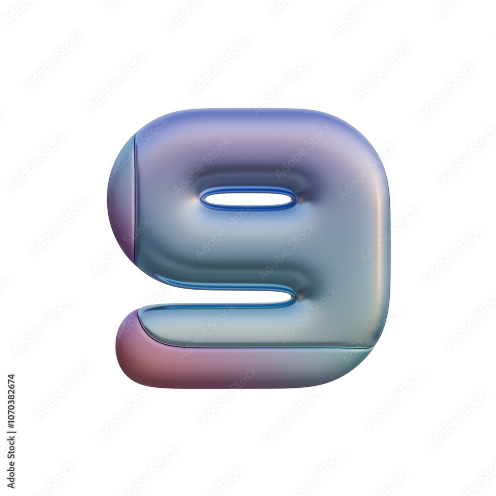 3D Soft Gradient & Futuristic Alphabet
