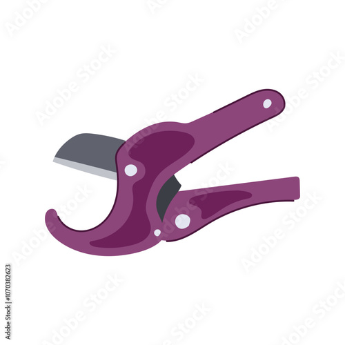 steel pipe cutter cartoon. pvc adjustable, ratchet precision, durable ergonomic steel pipe cutter sign. isolated symbol vector illustration