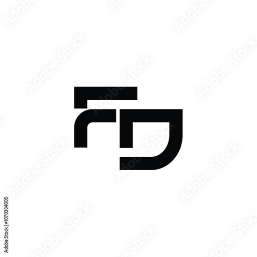 FD monogram logo design letter text name symbol monochrome logotype alphabet character simple logo