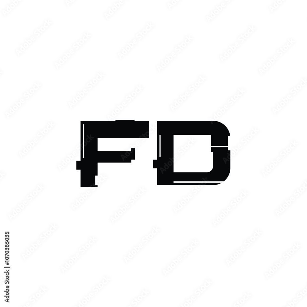 FD monogram logo design letter text name symbol monochrome logotype alphabet character simple logo FD monogram logo design letter text name symbol monochrome logotype alphabet character simple logo