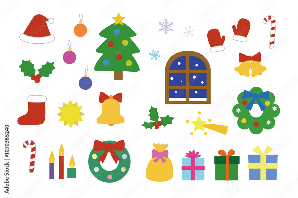 Obraz premium クリスマスのイラストセット