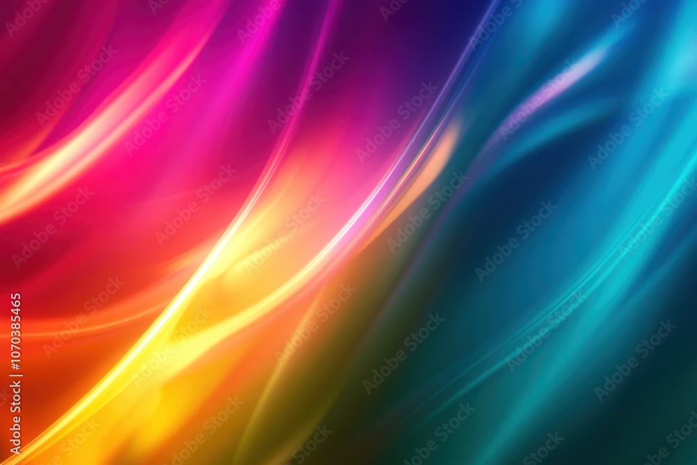 Obraz premium Neon Spectrum Abstract Background with Soft Waves