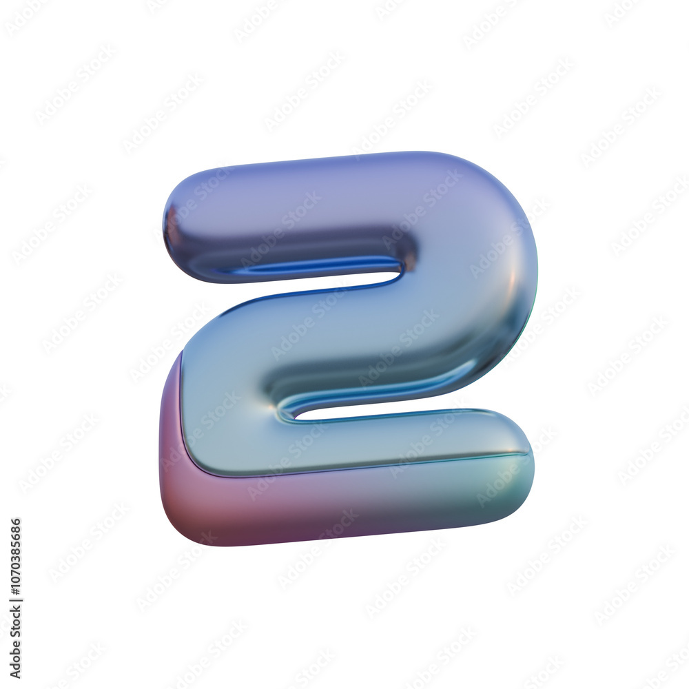 3D Soft Gradient & Futuristic Alphabet