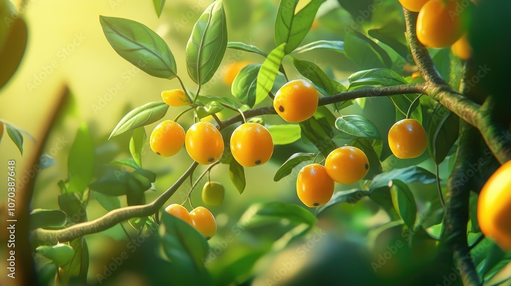 Nance fruit tree with vibrant yellow berries among lush green leaves ideal for tropical gardening and culinary uses Nance fruit tree with vibrant yellow berries among lush green leaves ideal for tropical gardening and culinary uses