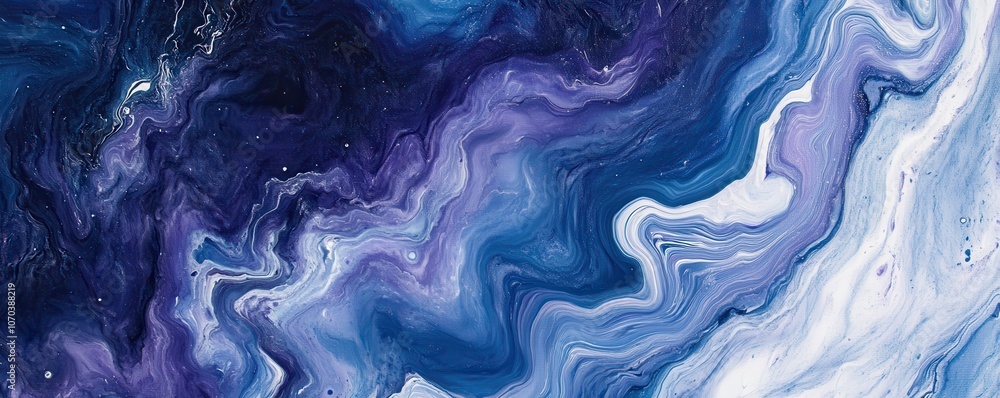 Obraz premium Deep Blue Marbled Texture Abstract Background