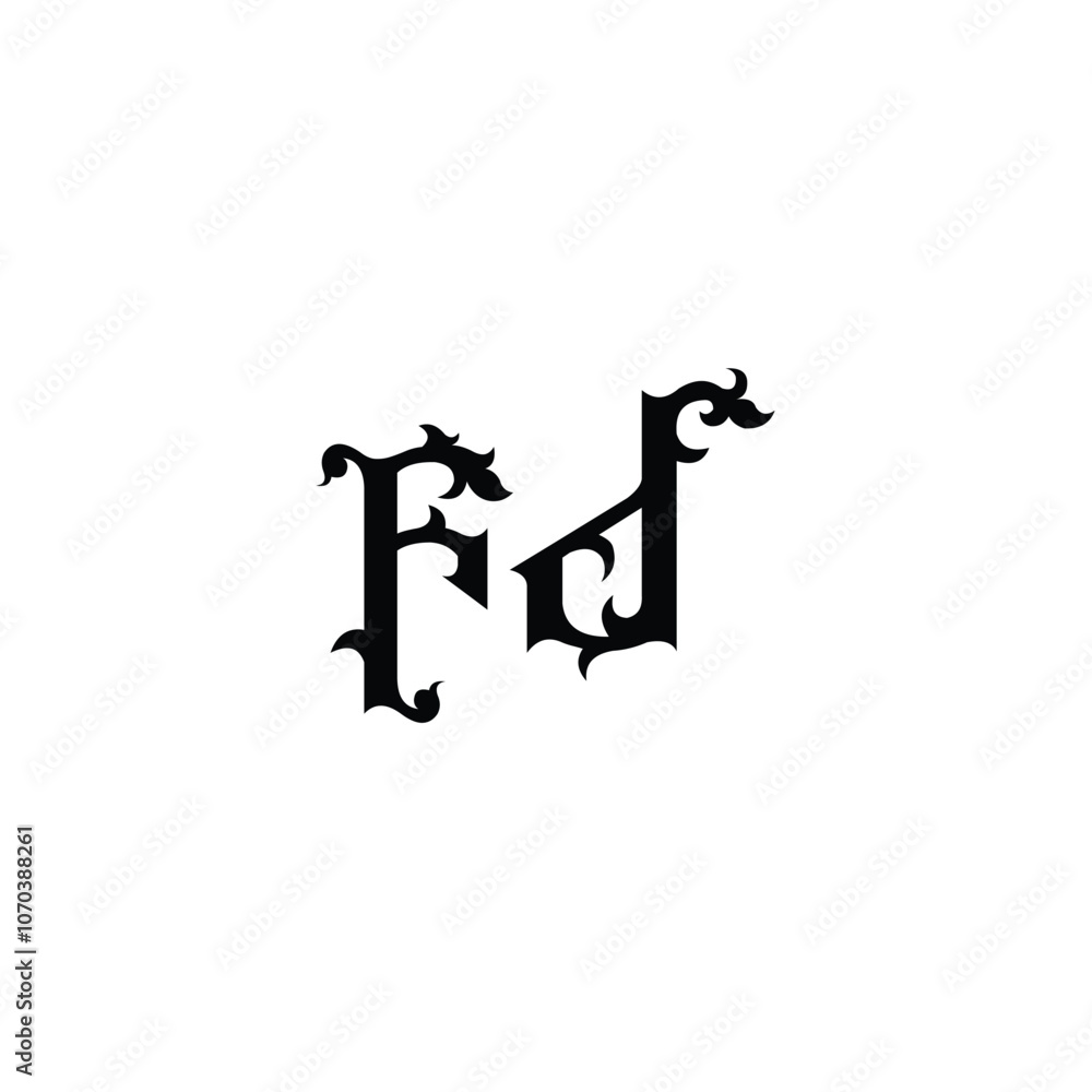 FD monogram logo design letter text name symbol monochrome logotype alphabet character simple logo FD monogram logo design letter text name symbol monochrome logotype alphabet character simple logo