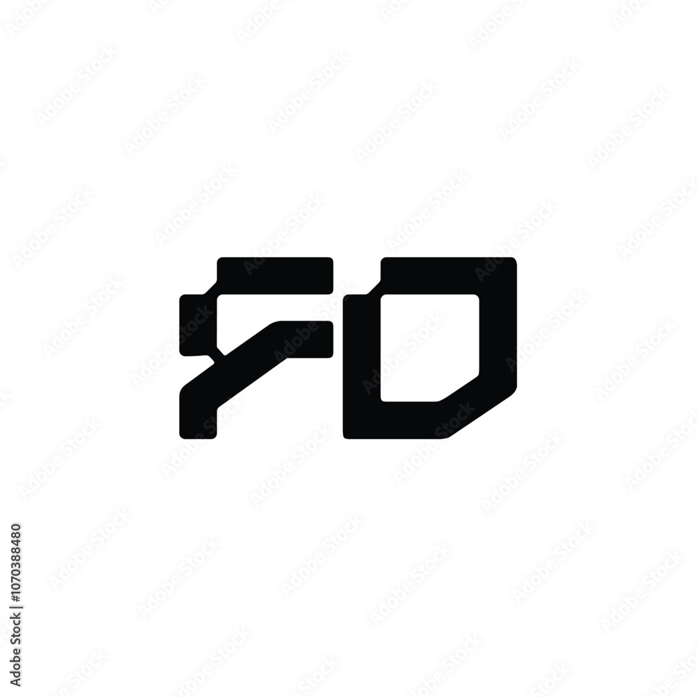 Fototapeta premium FD monogram logo design letter text name symbol monochrome logotype alphabet character simple logo