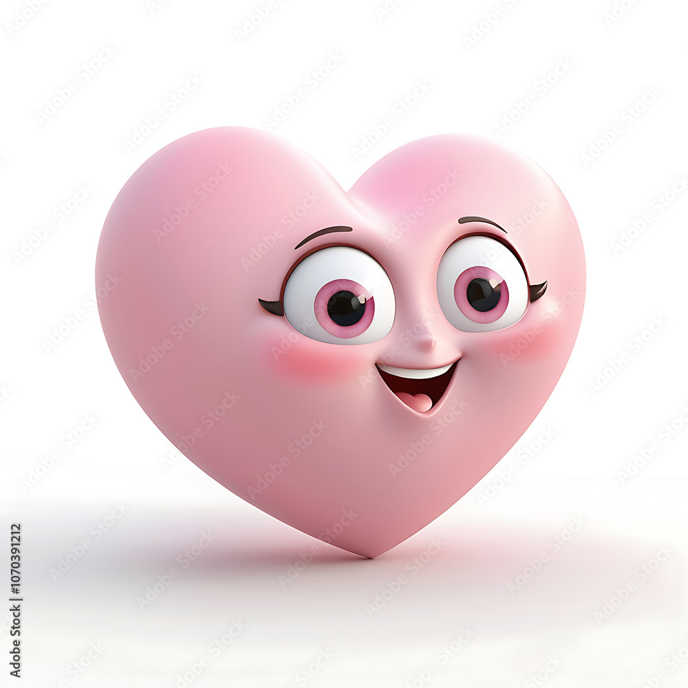 Fototapeta premium pink heart 3d isolated