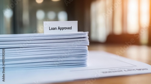 Successful mortgage loan approval with stack of legal documents and house keys home loan concept of home ownership real estate investment and financial security