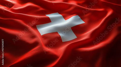 Fotografie Switzerland flag abstract silk background