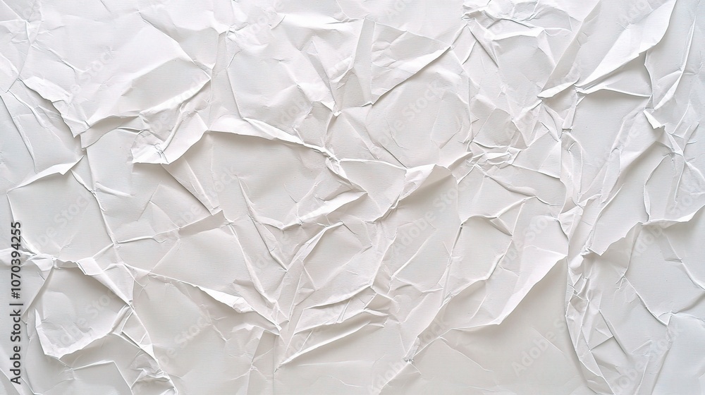 Obraz premium Crumpled White Paper Texture for Background Use