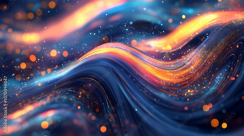 Dynamic Flow of Data Visuals with Futuristic Particles Photo Dynamic Flow of Data Visuals with Futuristic Particles Photo