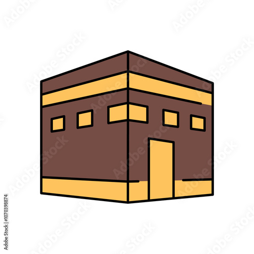 Kaaba color icon. Muslim religion. photo