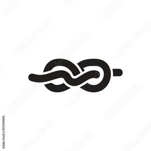 Rope tied into a bowline knot icon