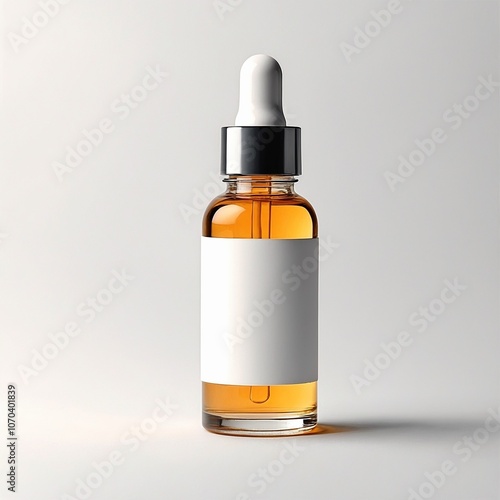 Blank Serum cosmetic oil dropper bottle mockup skincare facial fluid pipette bottle front view