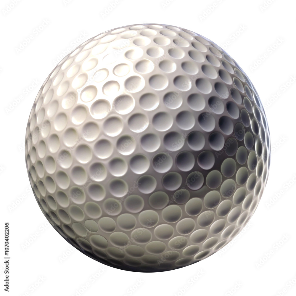 White Golf Ball with Dimple Texture Isolated on White Background, a close up of a golf ball White Golf Ball with Dimple Texture Isolated on White Background, a close up of a golf ball