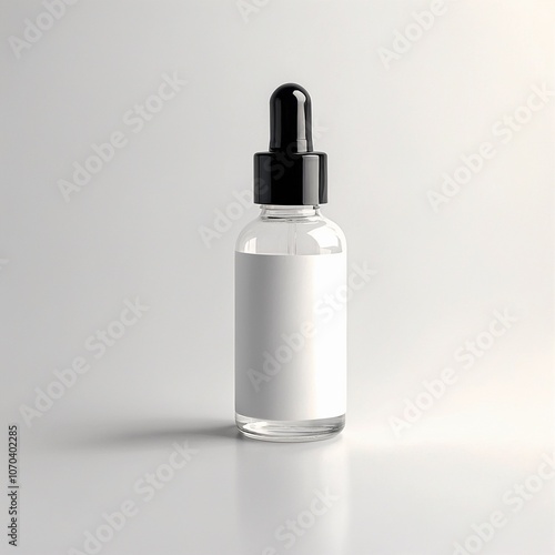 Blank Serum cosmetic oil dropper bottle mockup skincare facial fluid pipette bottle front view