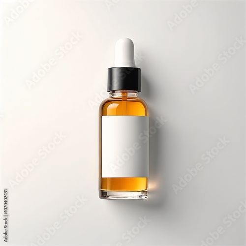 Blank Serum cosmetic oil dropper bottle mockup skincare facial fluid pipette bottle front view