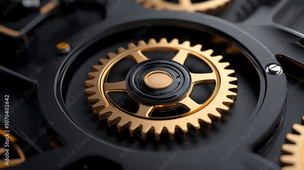 Black Gold Gears Clockwork Mechanism Black Gold Gears Clockwork Mechanism