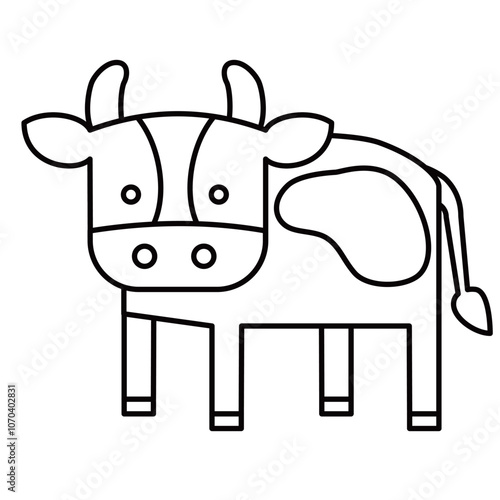 シンプルでかわいいホルスタイン牛のイラスト