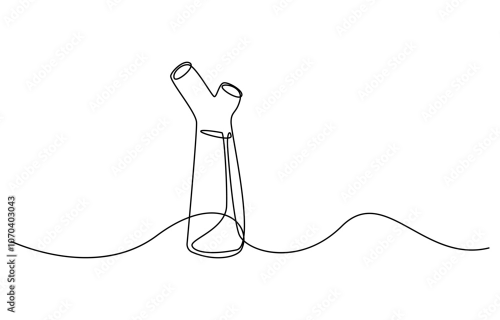 Waterpipe Mouthpiece Single Continuous Line Drawing Waterpipe Mouthpiece Single Continuous Line Drawing