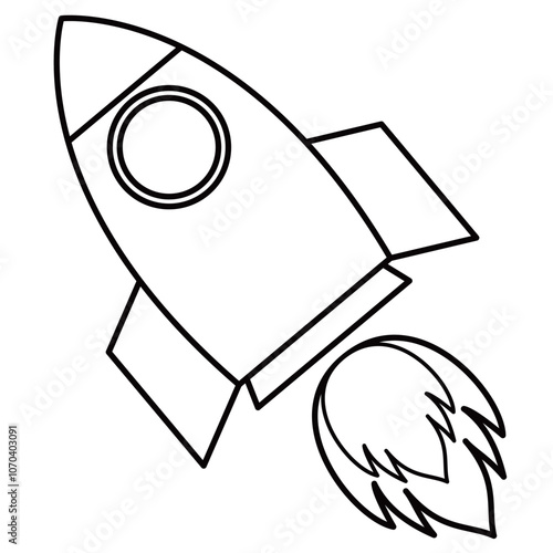 シンプルでかわいいロケットのイラスト
