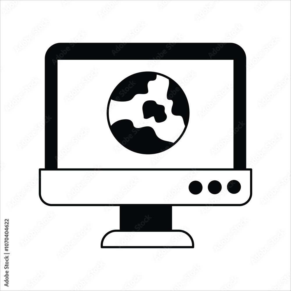 Globe glyph icon with white background vector stock illustration Globe glyph icon with white background vector stock illustration