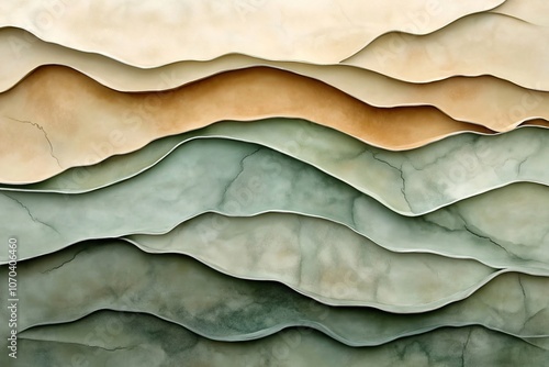 Abstract Flowing Organic Shapes in Soft Background